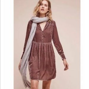Anthropologie Holding Horses Velvet Shirtdress S